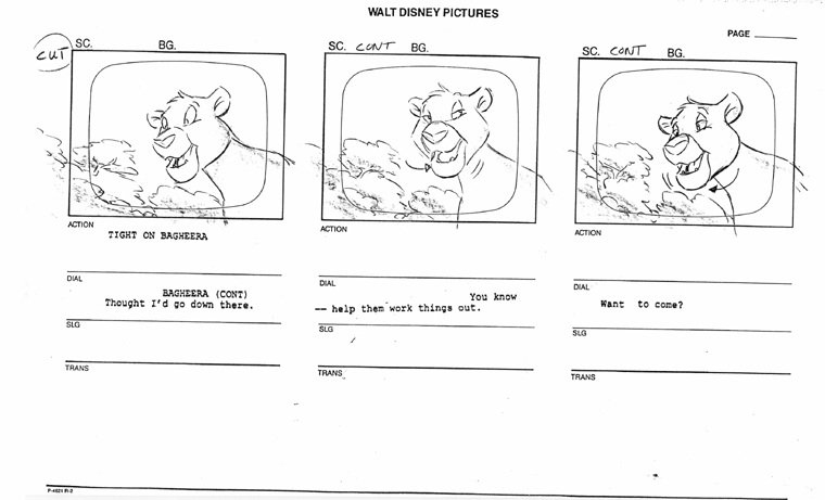 Portfolio - Storyboards - Walt Disney - Jungle Cubs - Ape That Would Be King