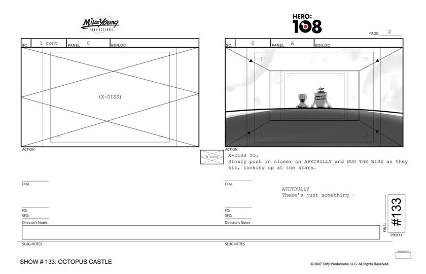 Portfolio - Storyboards - Mike Young - Hero 108 - Octopus Castle
