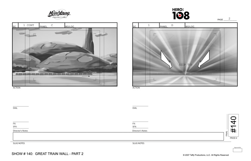 Portfolio - Storyboards - Mike Young - Hero 108 - Great Train Wall - Part 2