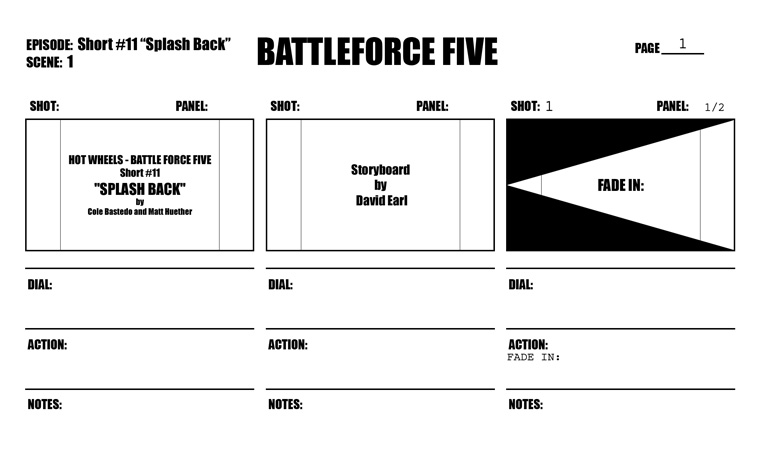 Portfolio - Storyboards - Nerd Corps - Battleforce Five - Splash Back