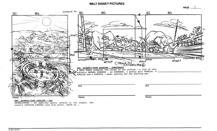 Portfolio - Storyboards - Walt Disney - Timon and Pumbaa - Big Jungle Game