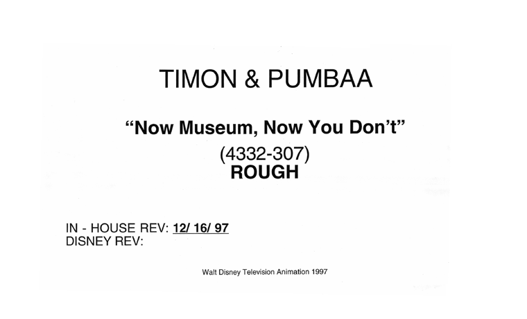 Portfolio - Storyboards - Walt Disney - Timon and Pumbaa - Now Museum